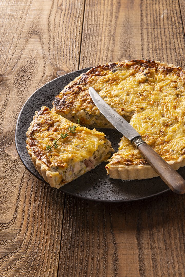 Quiche met kippenragout