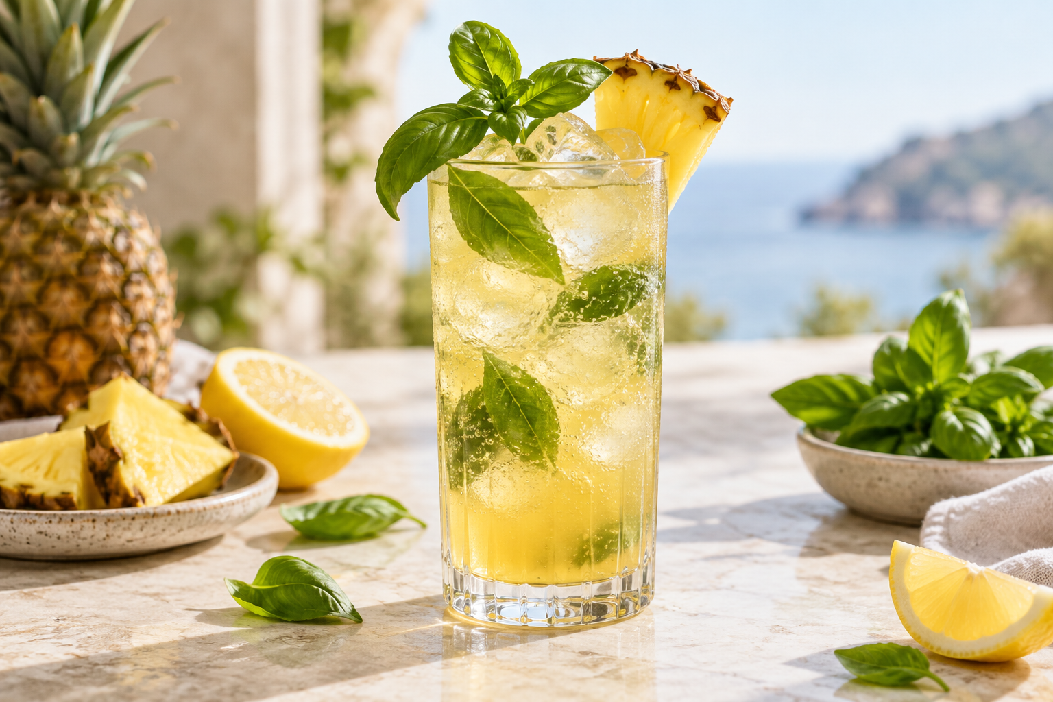 Ananas-basilicumspritz