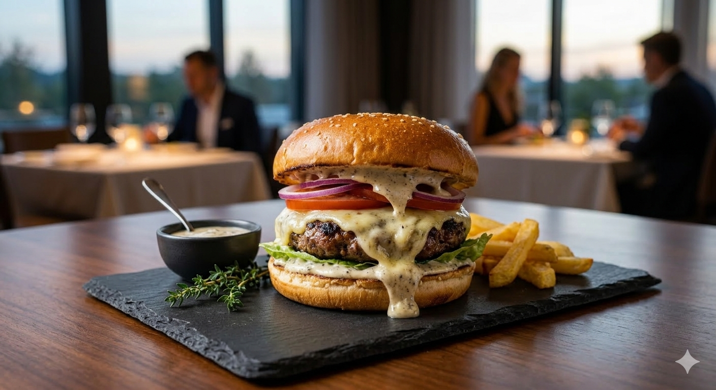 Luxe truffelburger met gesmolten kaas