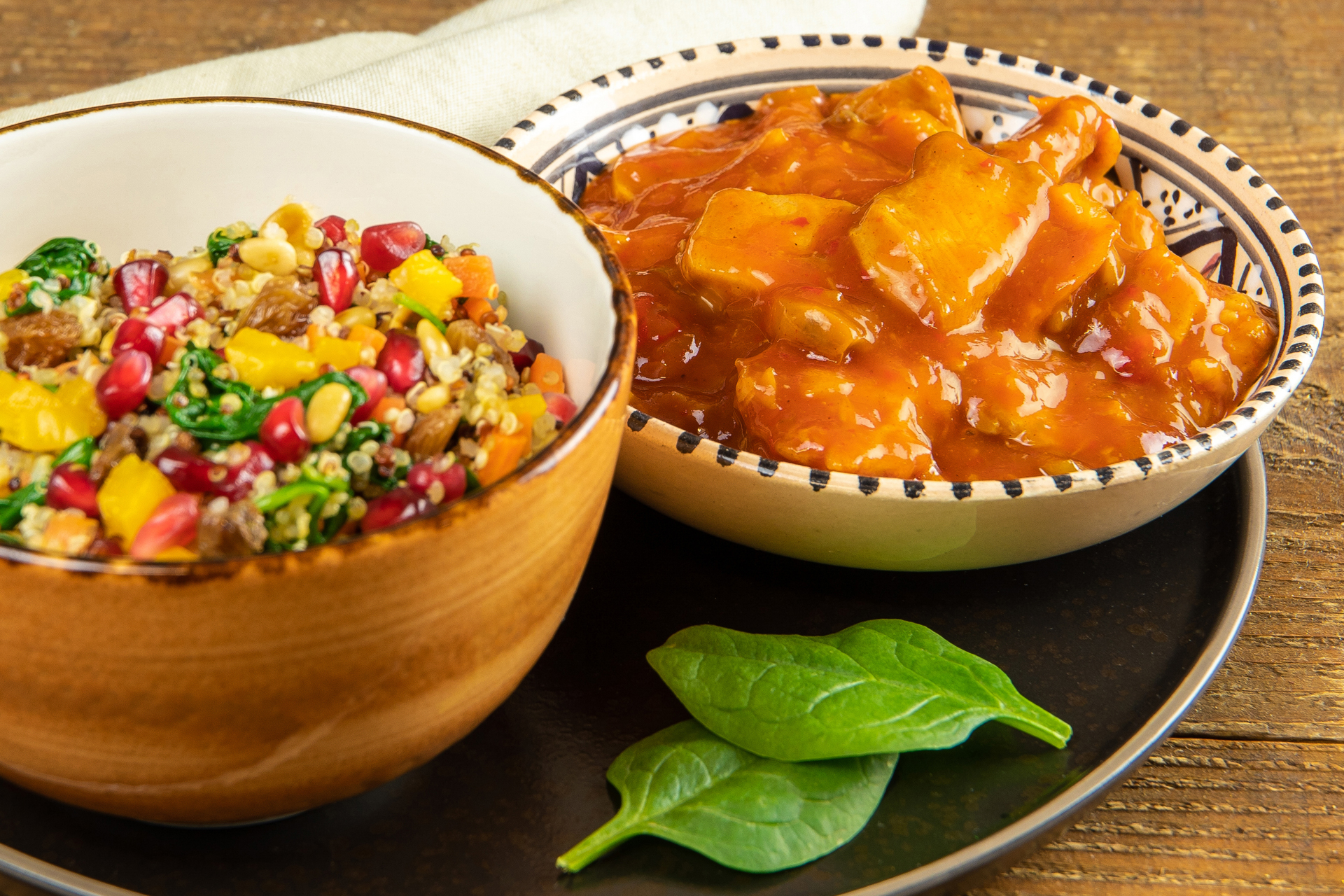 Kip Pilav met quinoa en spinazie