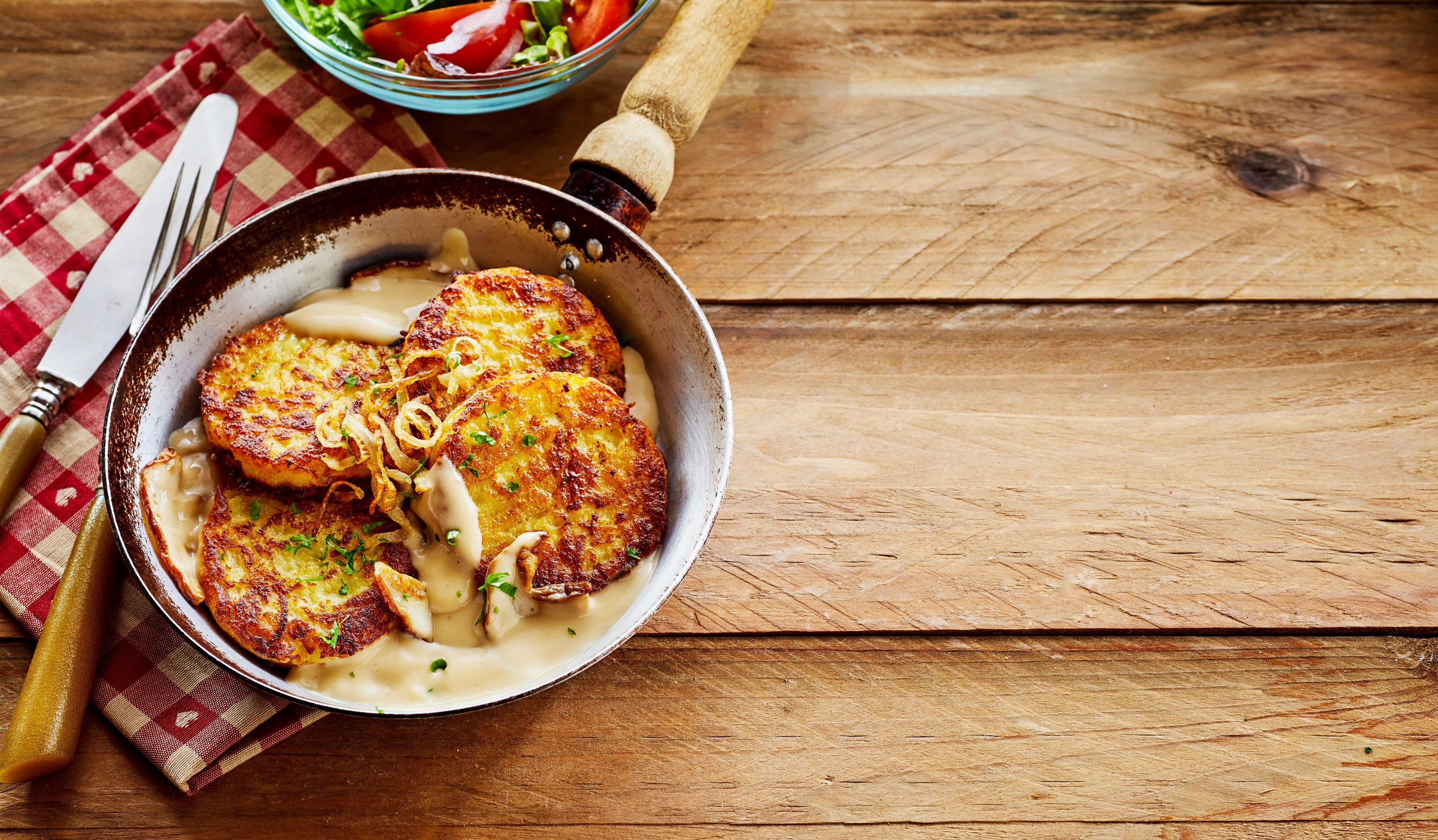 Rösti met Champignon roomsaus