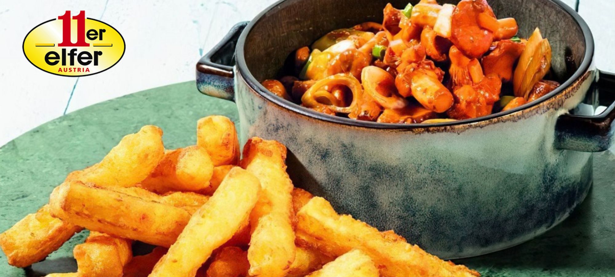 Rosti sticks met goulash