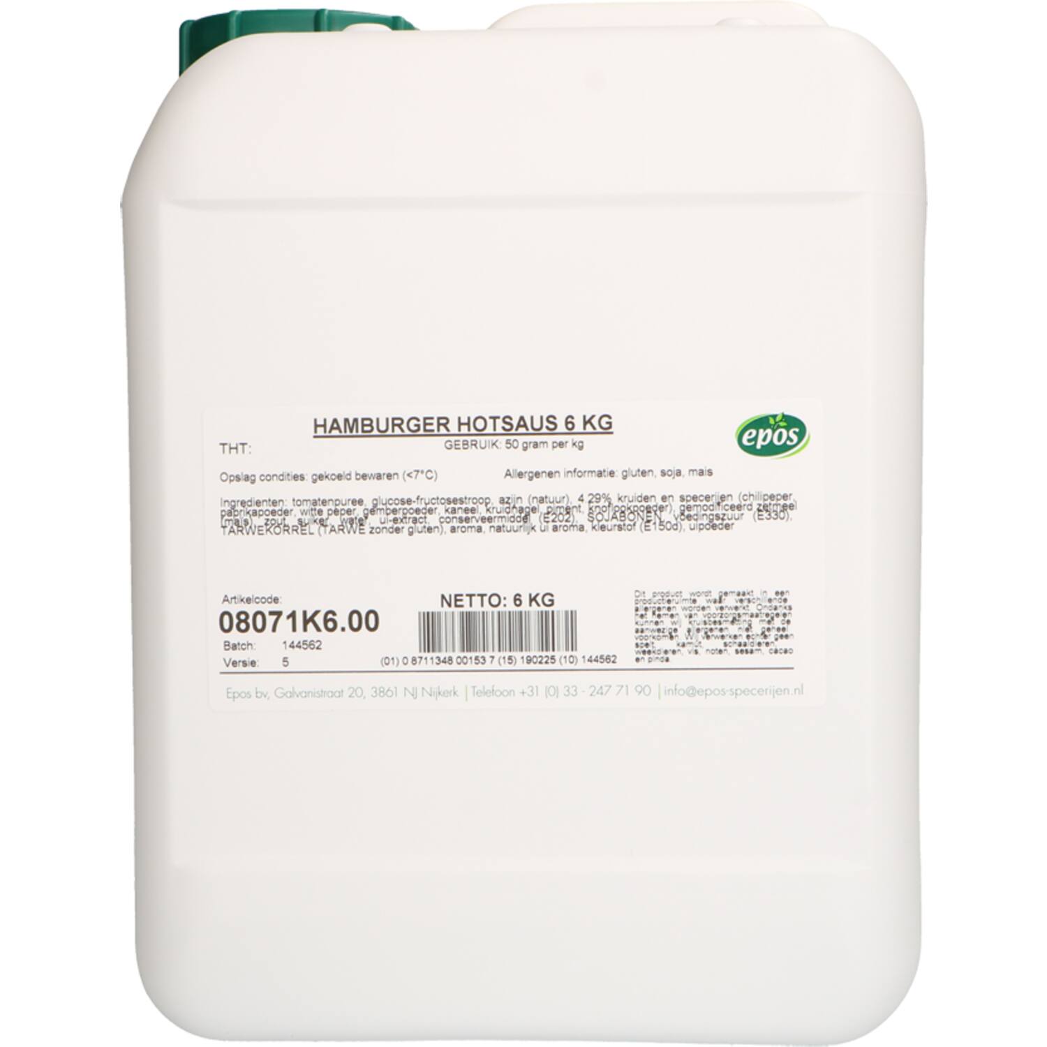 Epos hamburger-hotsaus 6kg