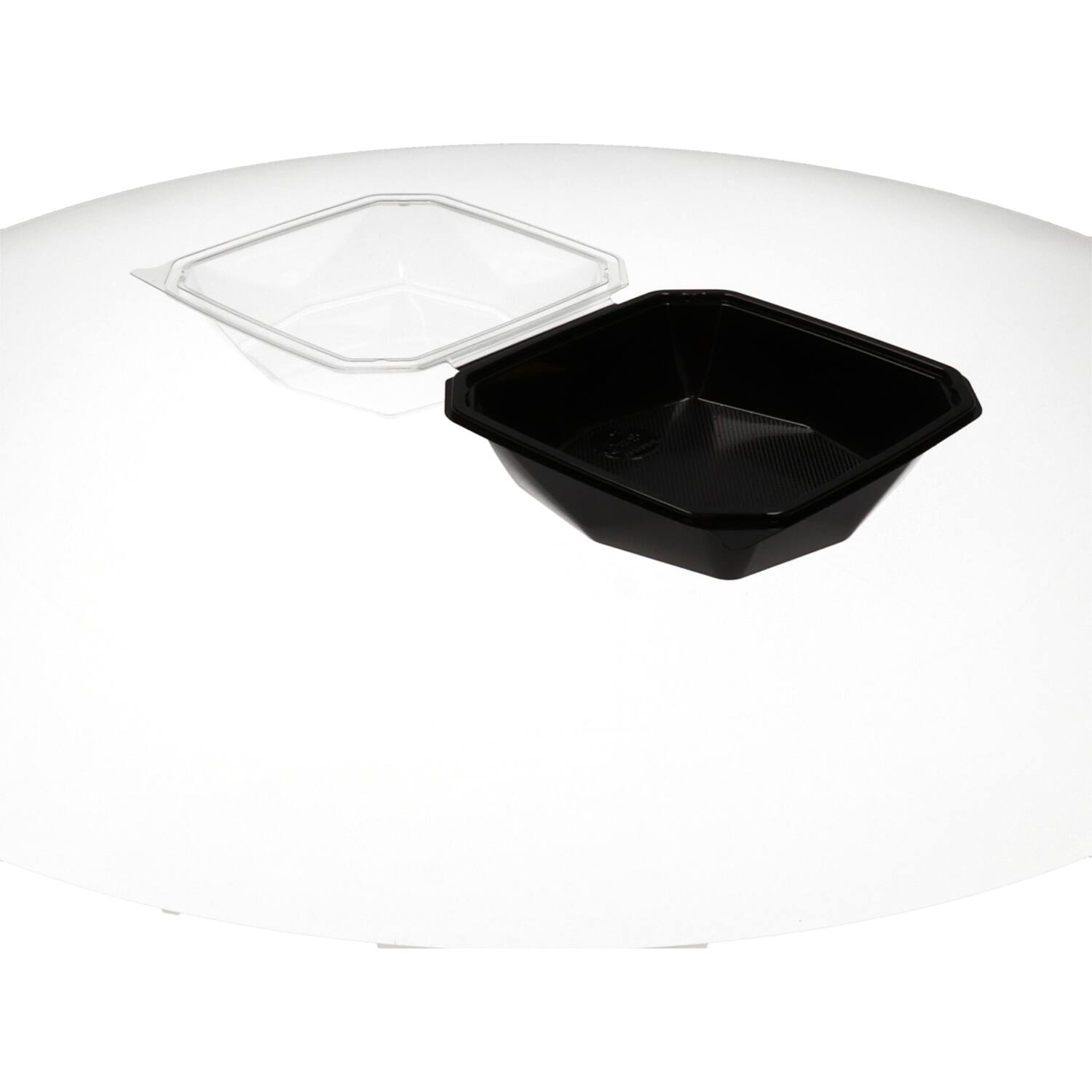 Octaview APET 185x185x90mm 800cc zwart + deksel transp