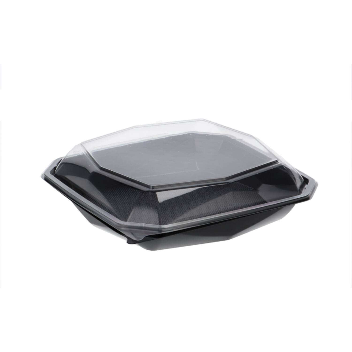 Octaview APET 225x225x65mm 925cc zwart + deksel transp