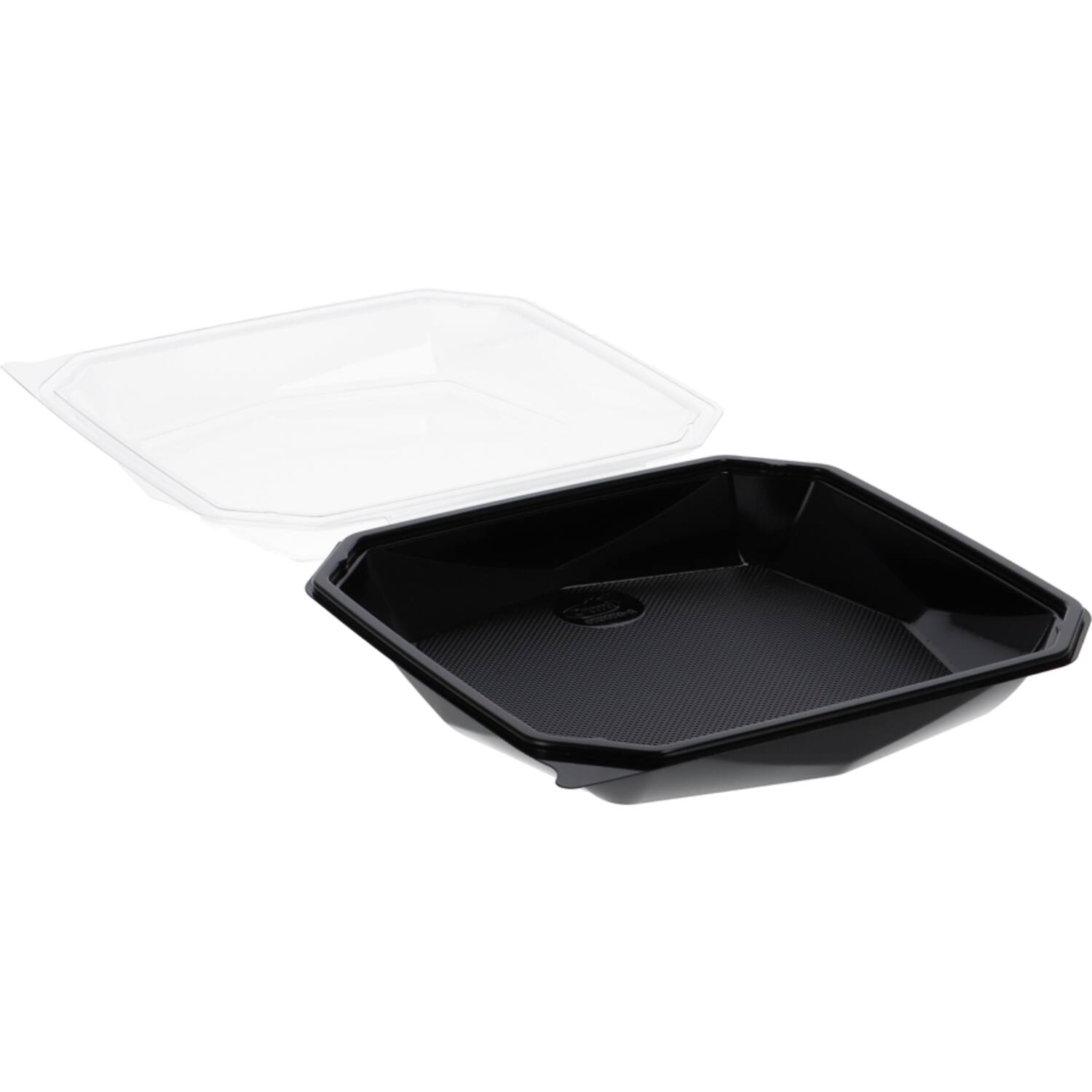 Octaview APET 225x225x65mm 925cc zwart + deksel transp