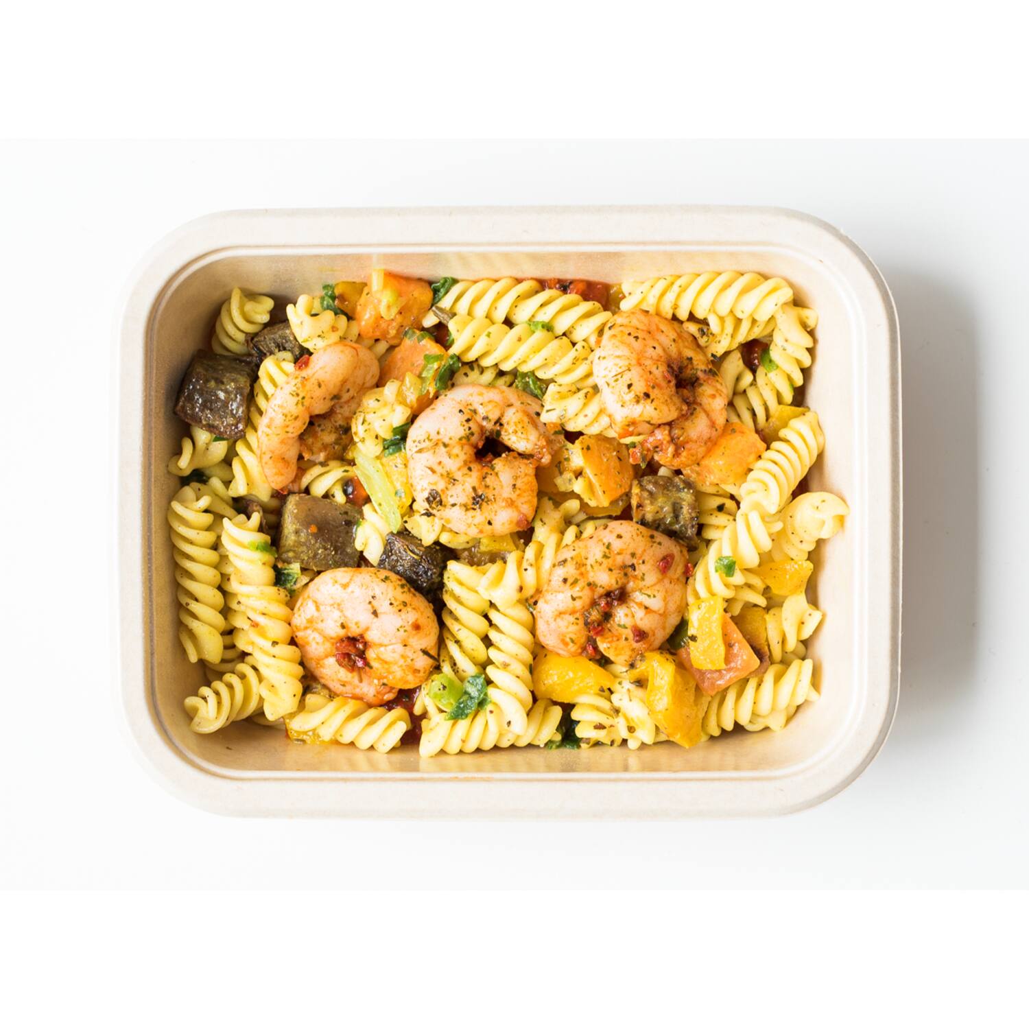 Scampi’s met spirelli en pittige groenten 450g