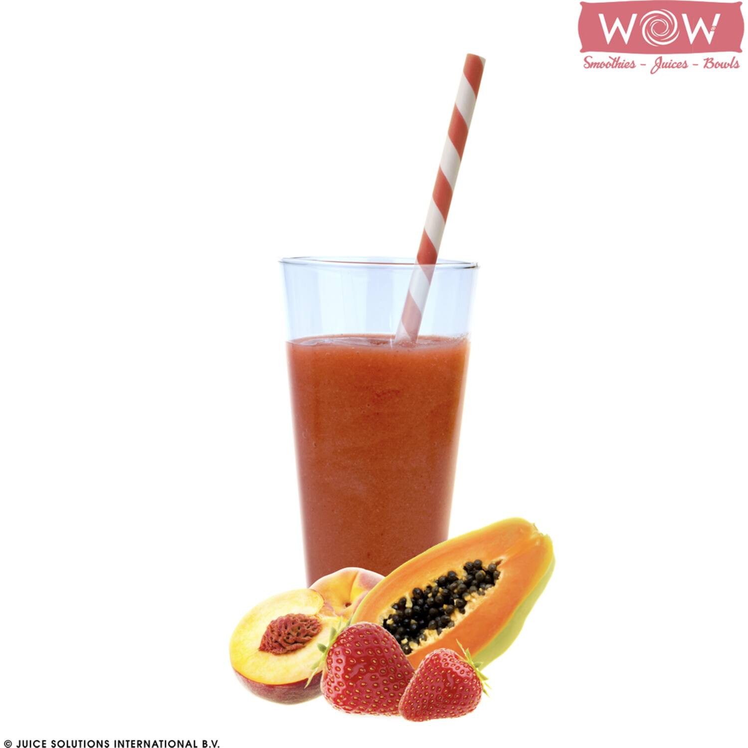 WOW fruitsmoothie aardbei-perzik-papaja 33x150g