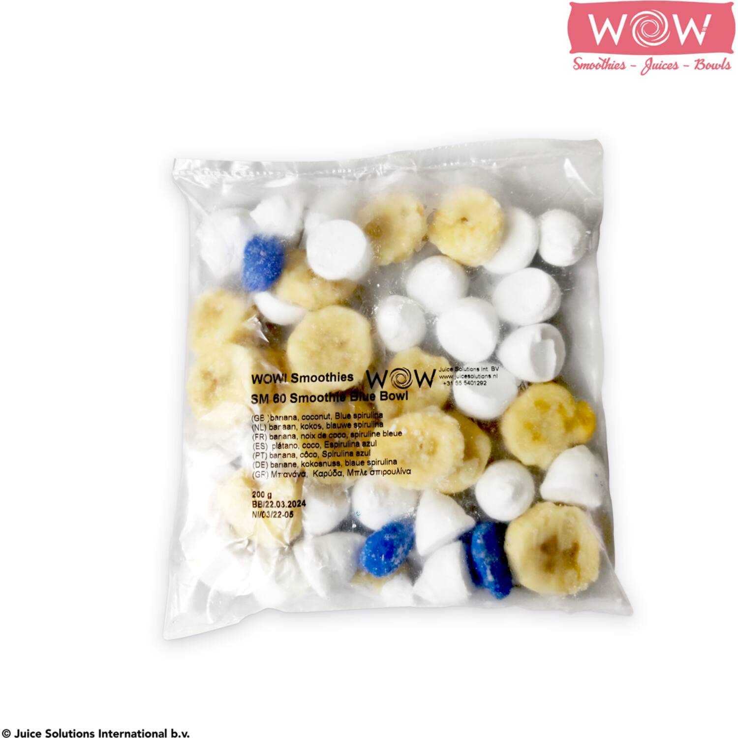 WOW smoothiebowl banaan-kokos-blauwe spirulina 25x200g