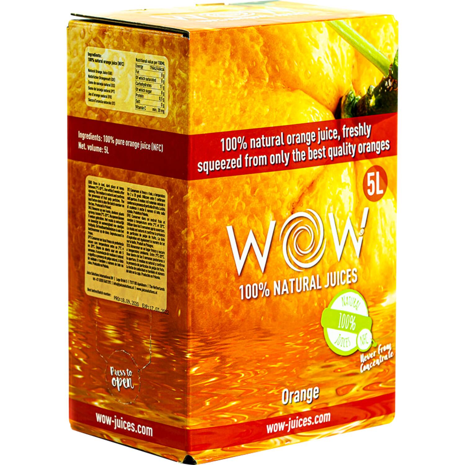WOW sinaasappelsap NFC 4x5l