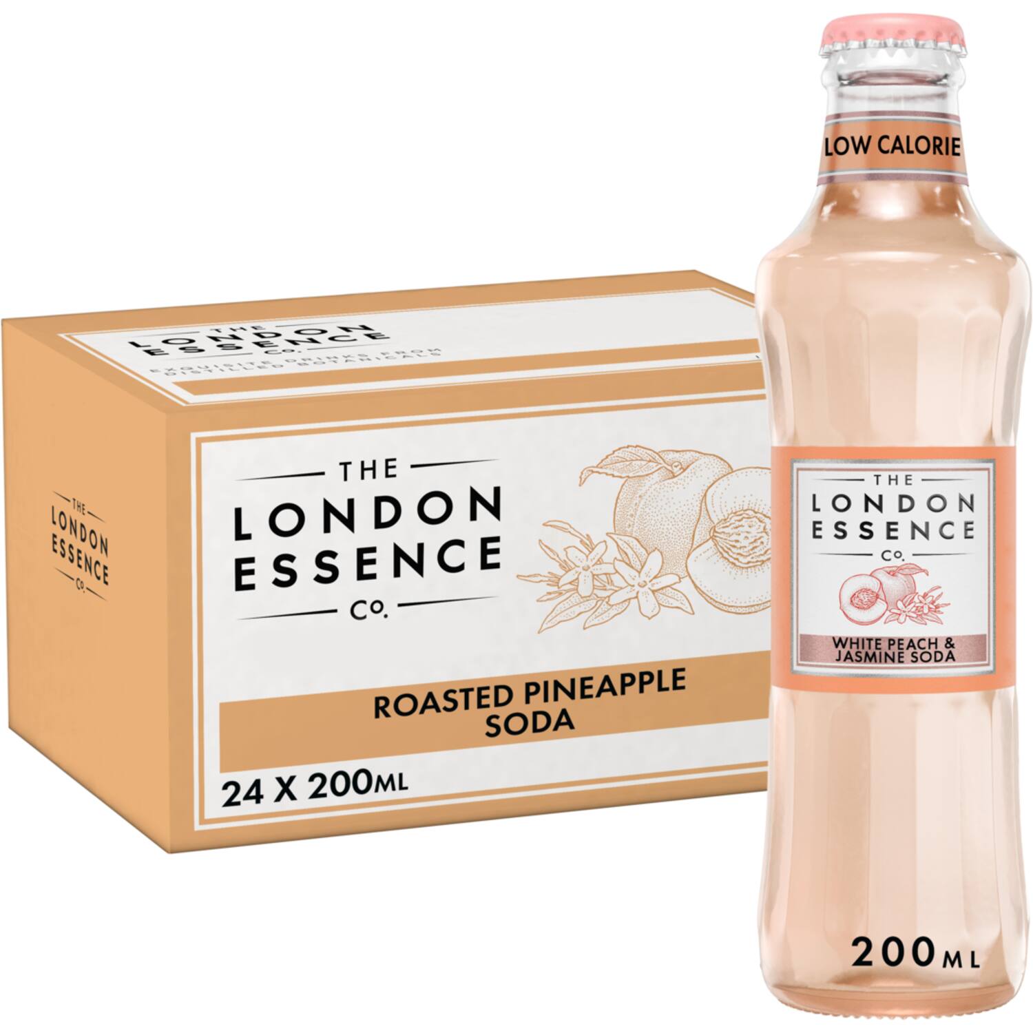London Essence frisdrank witte perzik-jasmijn 24x200ml