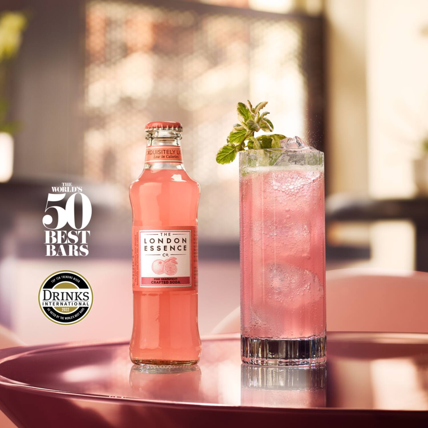 London Essence frisdrank roze grapefruit 24x200ml