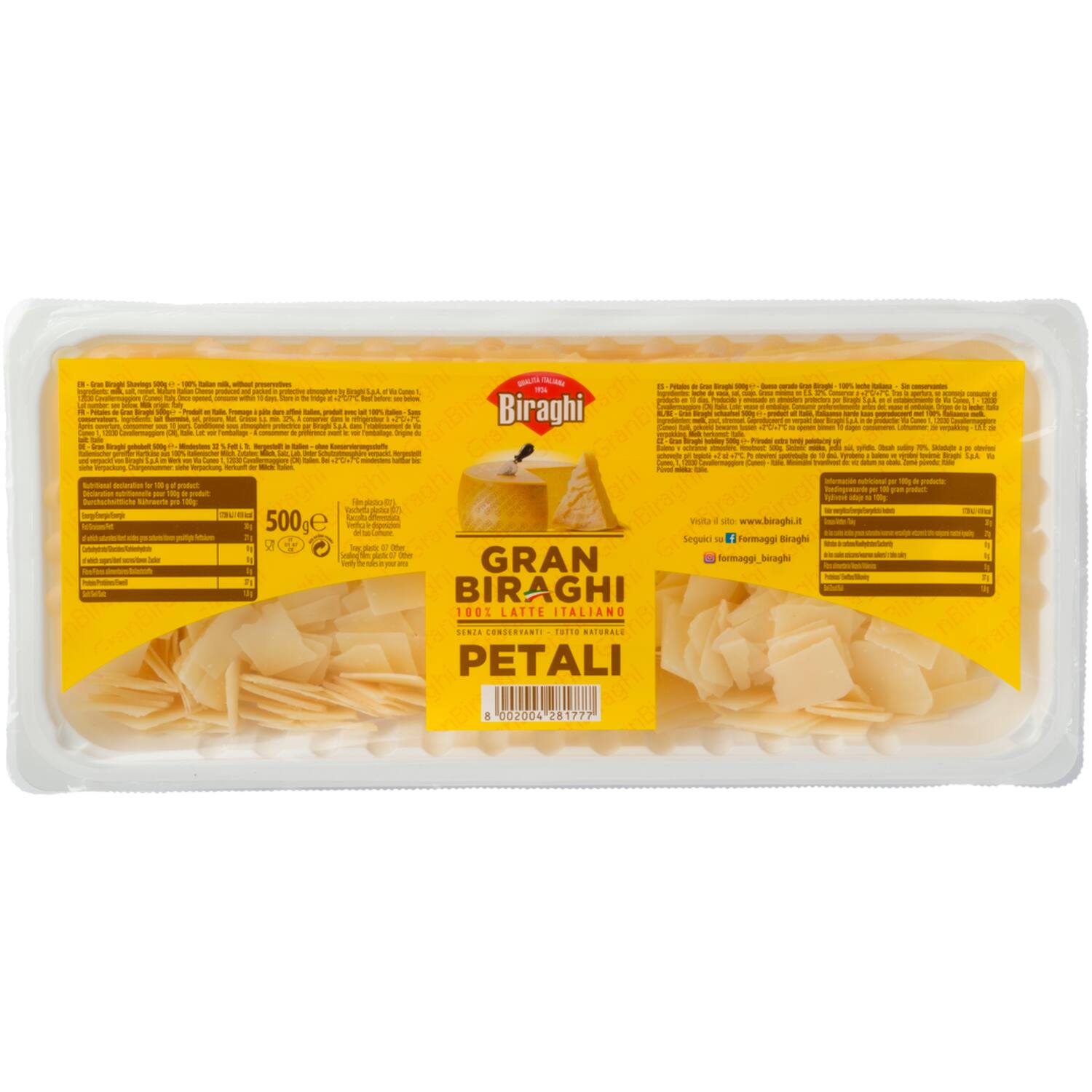 Biraghi kaasvlokken 8x500g