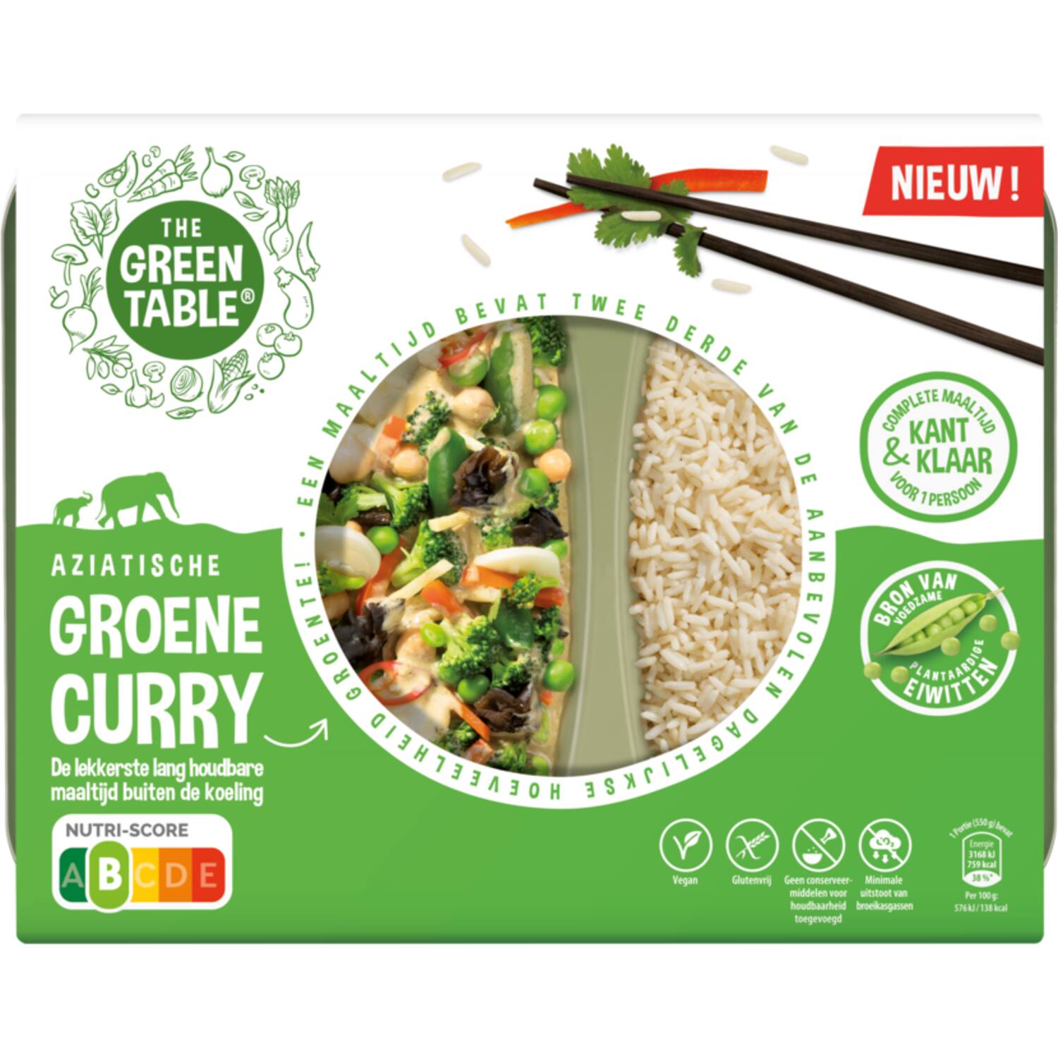 The Green Table Aziatische groene curry 6x550g