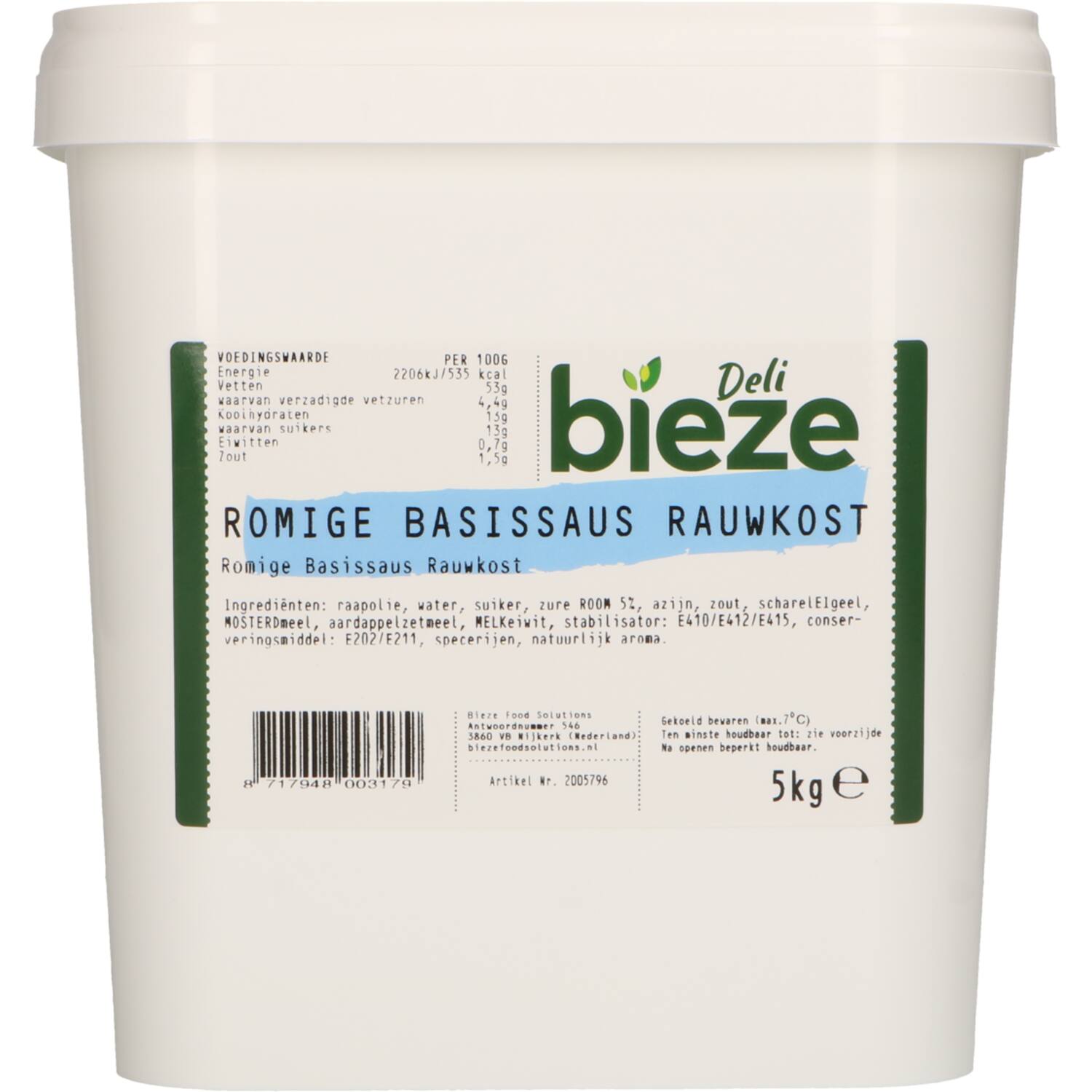 Bieze Deli basissaus rauwkost romig 5kg