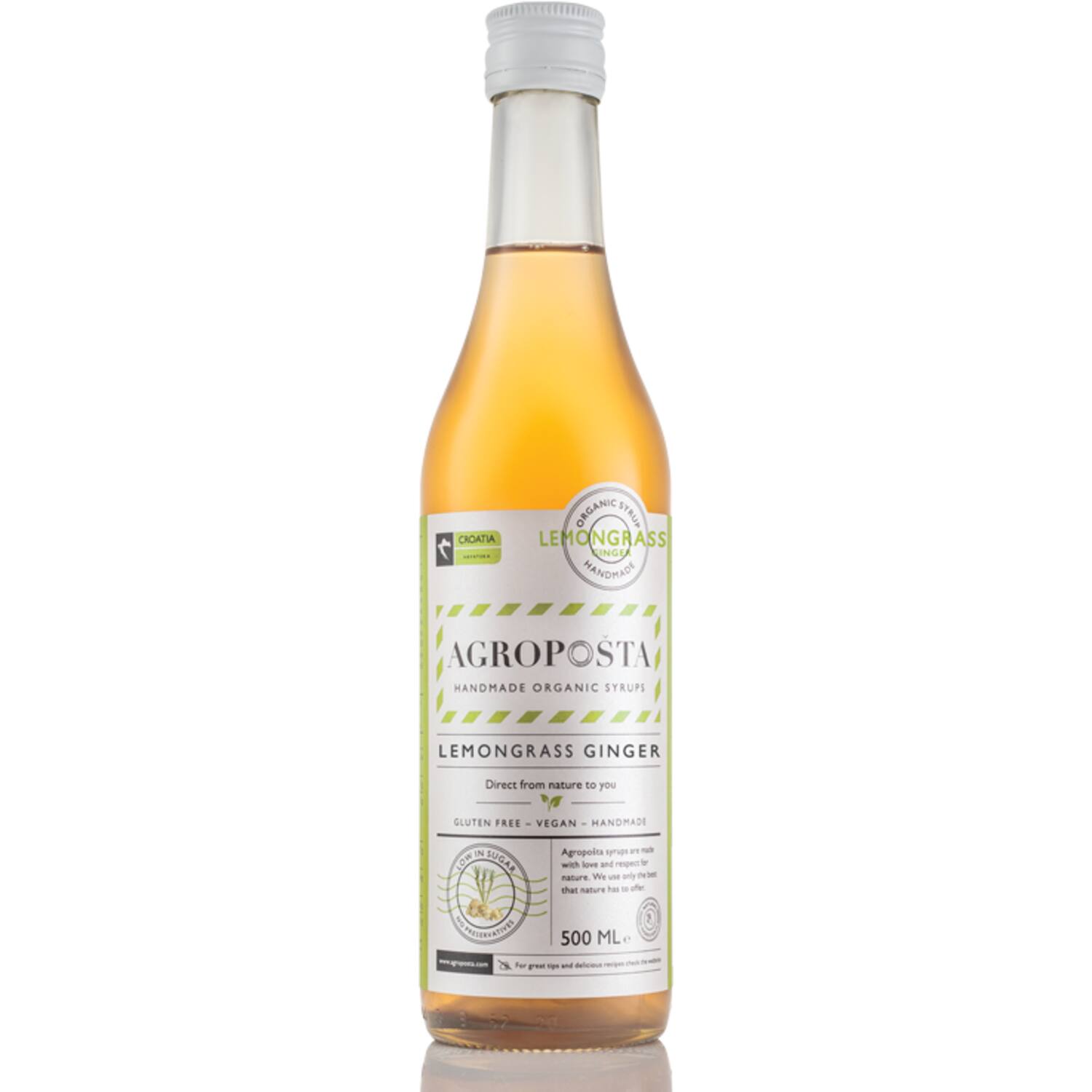 Agropošta citroengras-gembersiroop BIO 500ml