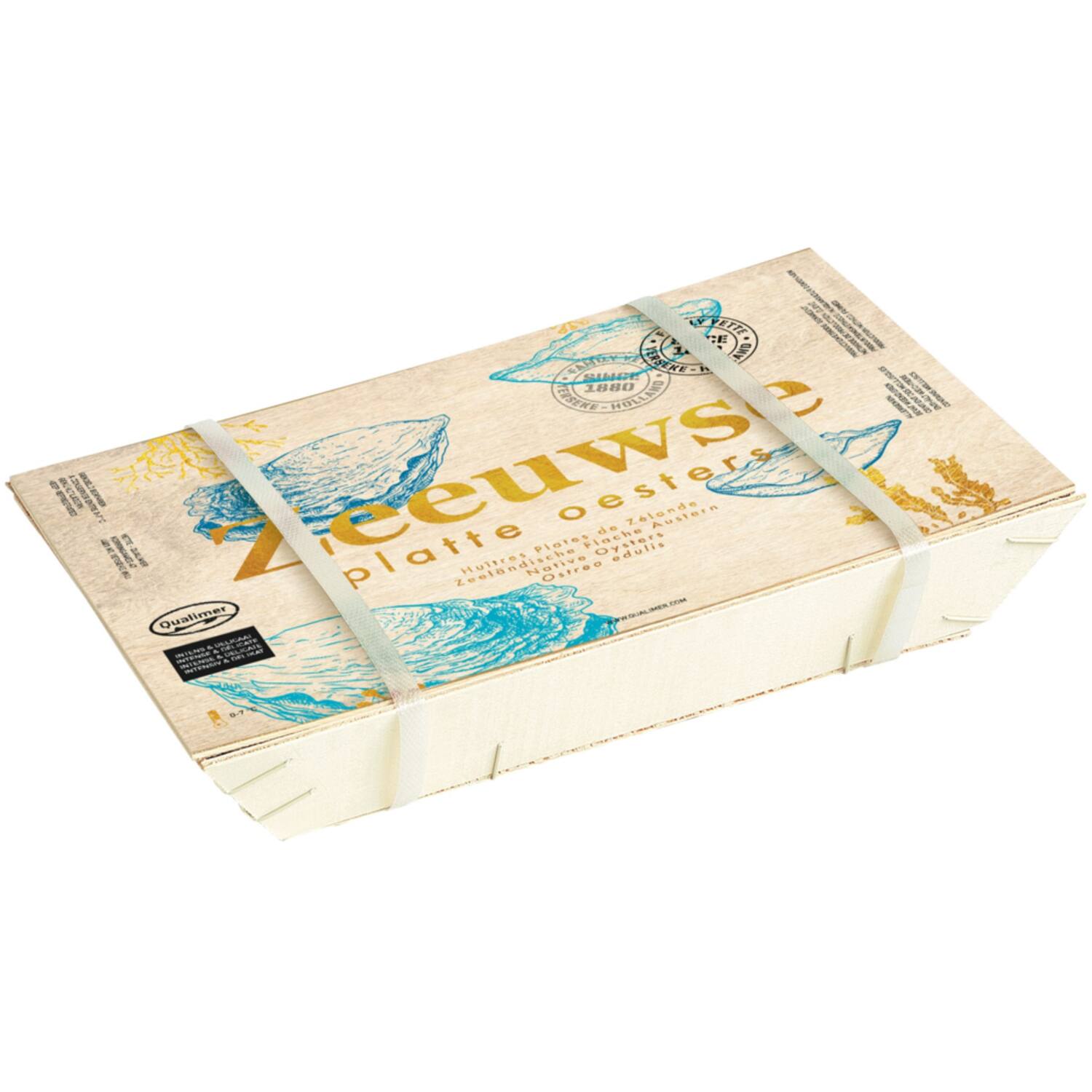 Vette & Verhaart Zeeuwse platte oesters mandje 25 stuks 4/0