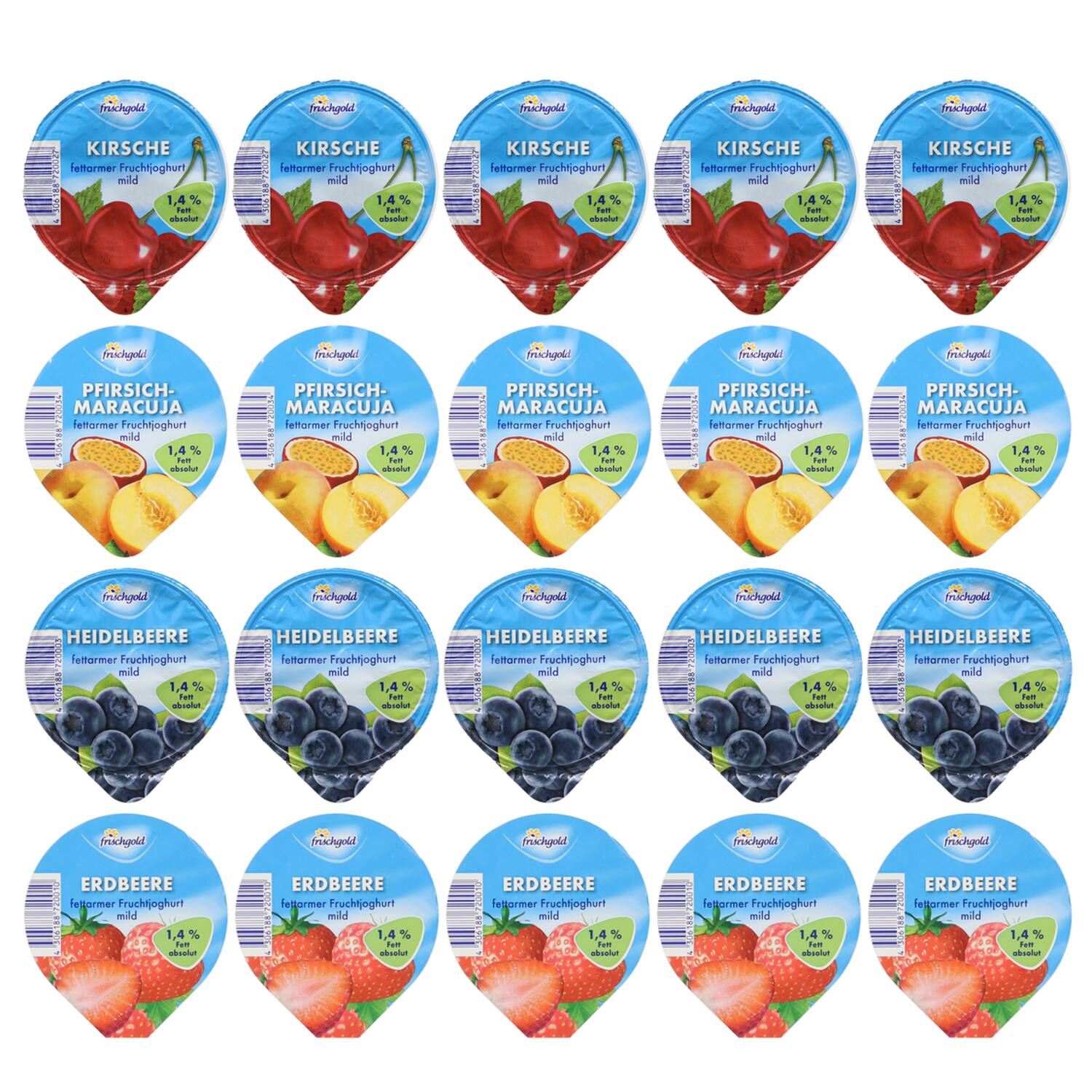 Frischgold vetarme yoghurt vruchten assorti met 4 smaken 20x250g