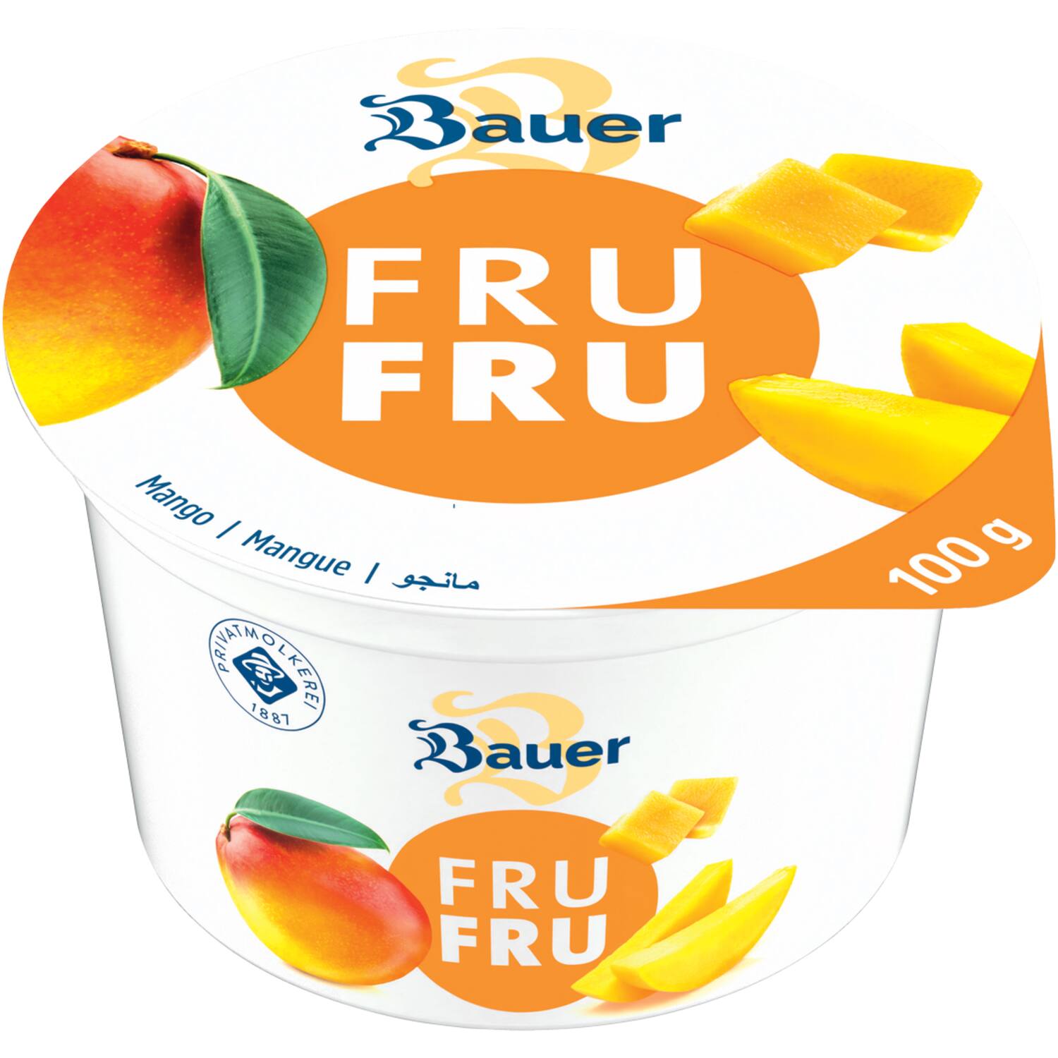 Bauer Fru Fru yoghurt 0,1% assorti met 4 smaken 20x100g