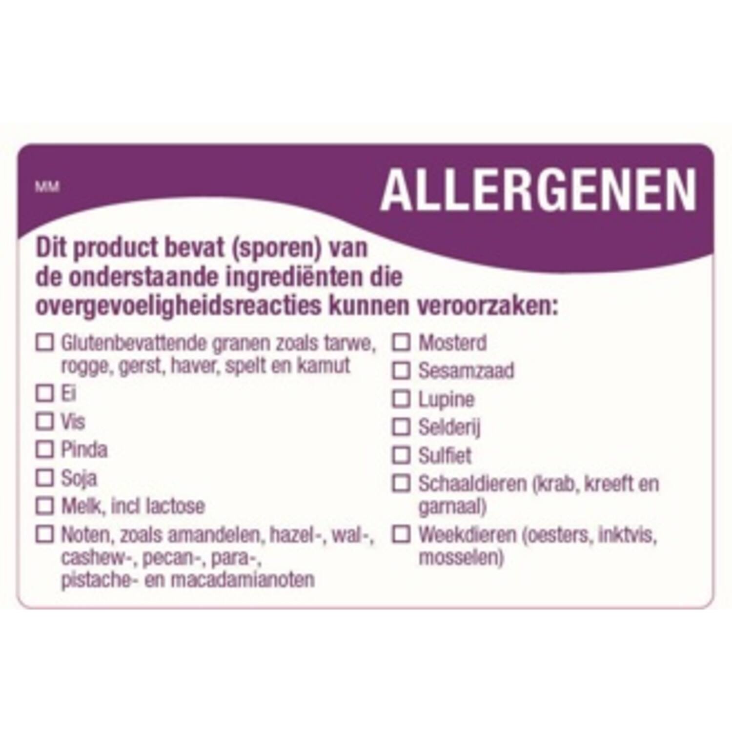 Daymark etiketten "Allergenen" 24x500st