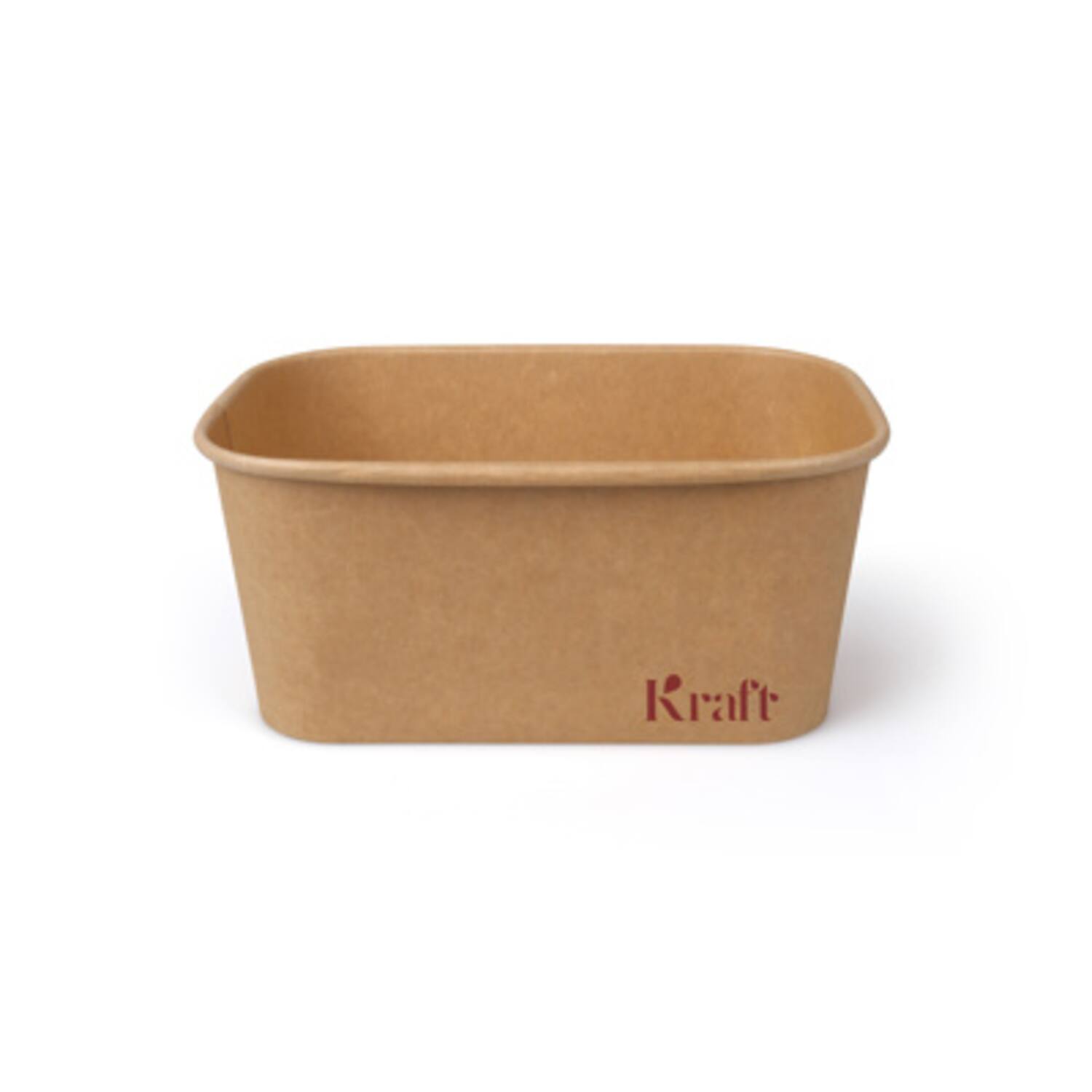 Kraft maaltijdbakken 1000ml karton 17,3x12,3x7,5cm 12x25st