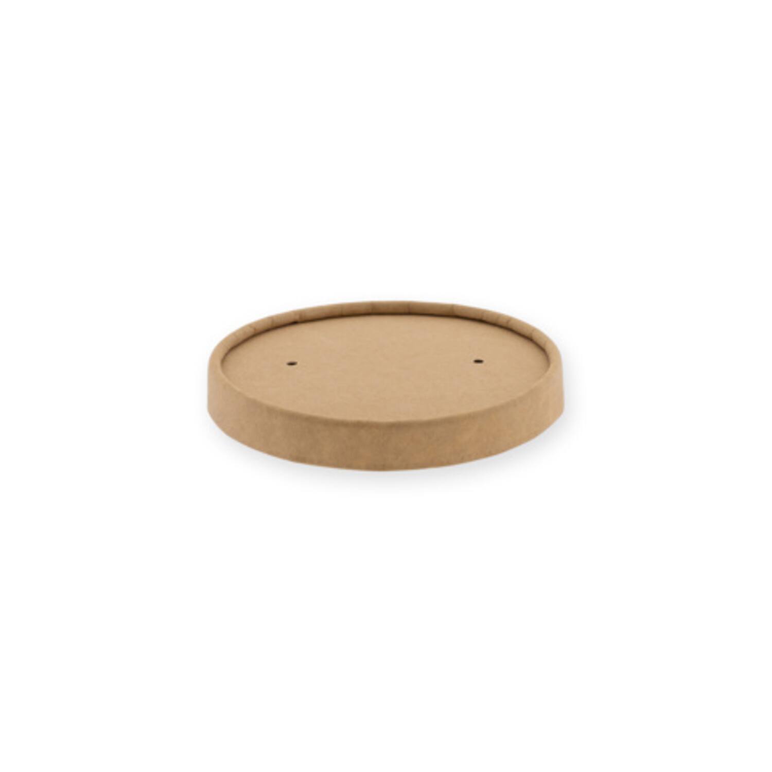 Kraft deksels voor foodcontainer karton Ø9,2cm bruin 12x50st
