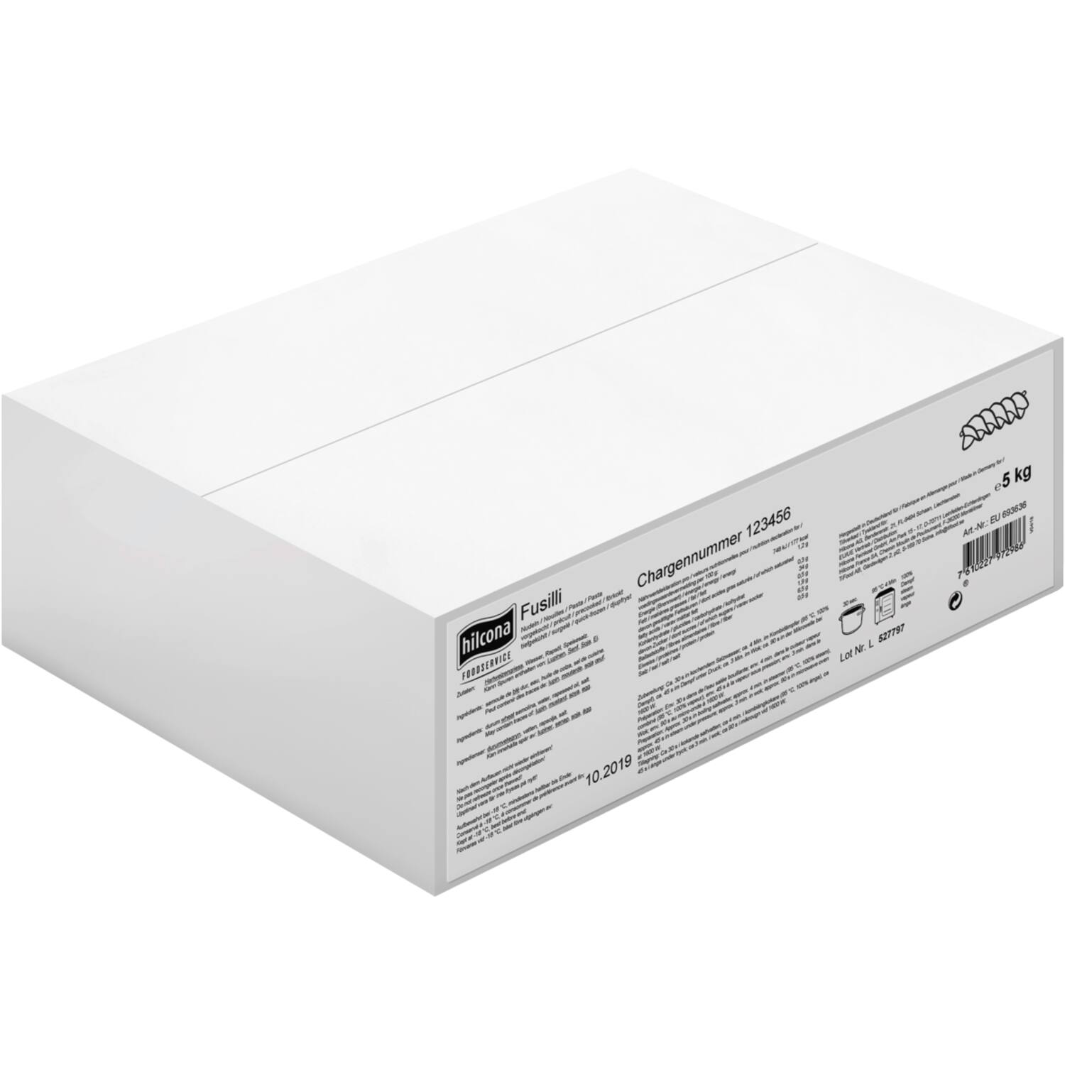 Hilcona fusilli voorgekookt 5kg doos
