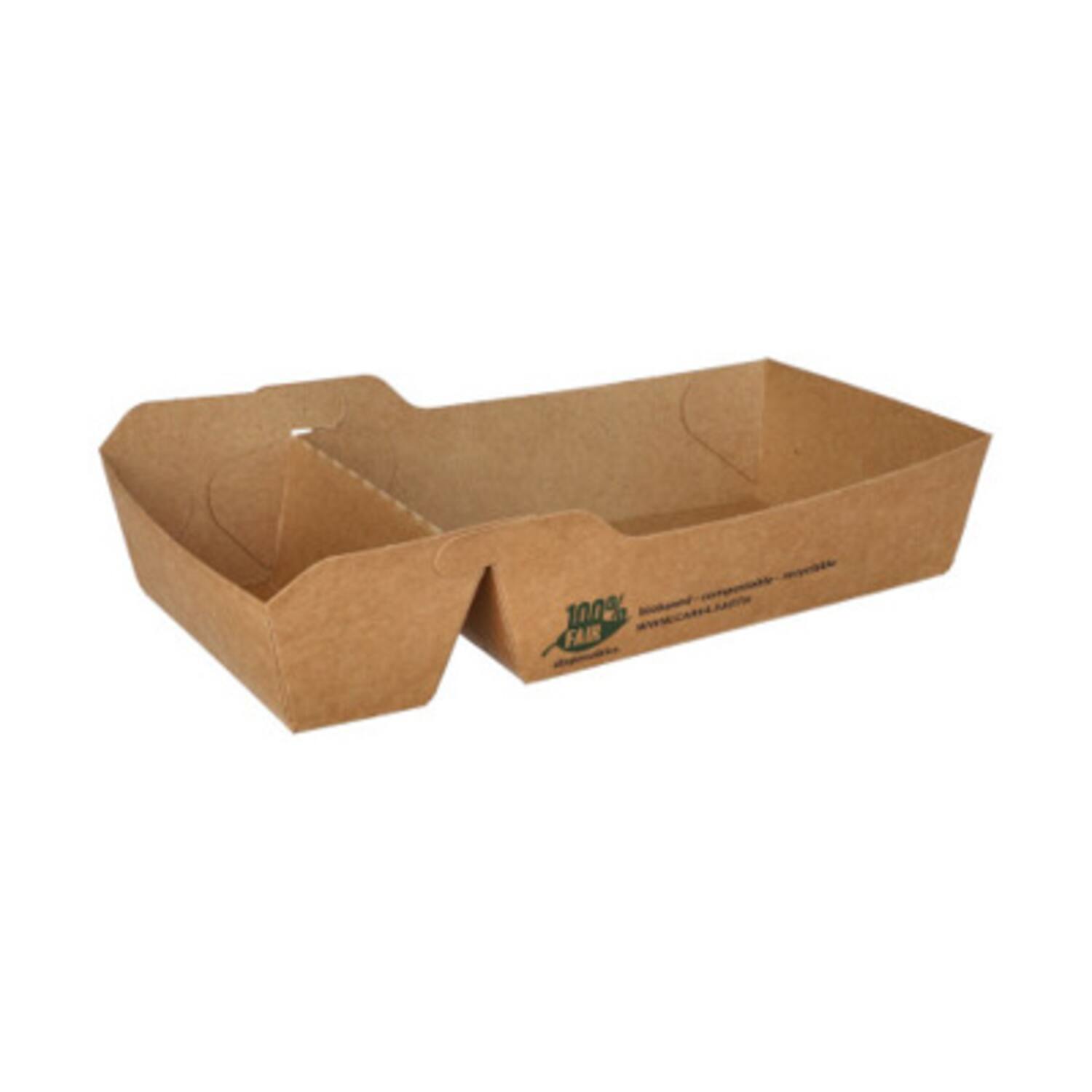 100% Fair snackbakjes + sausvak karton 155x85x35mm 7x80st