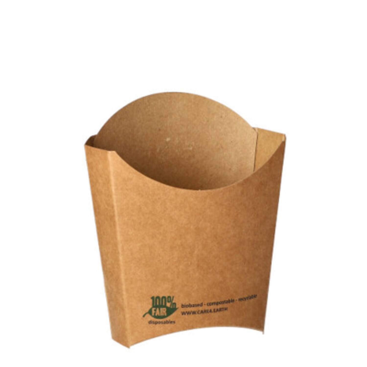 100% Fair friet cones bruin karton 134x42x139mm 6x80st
