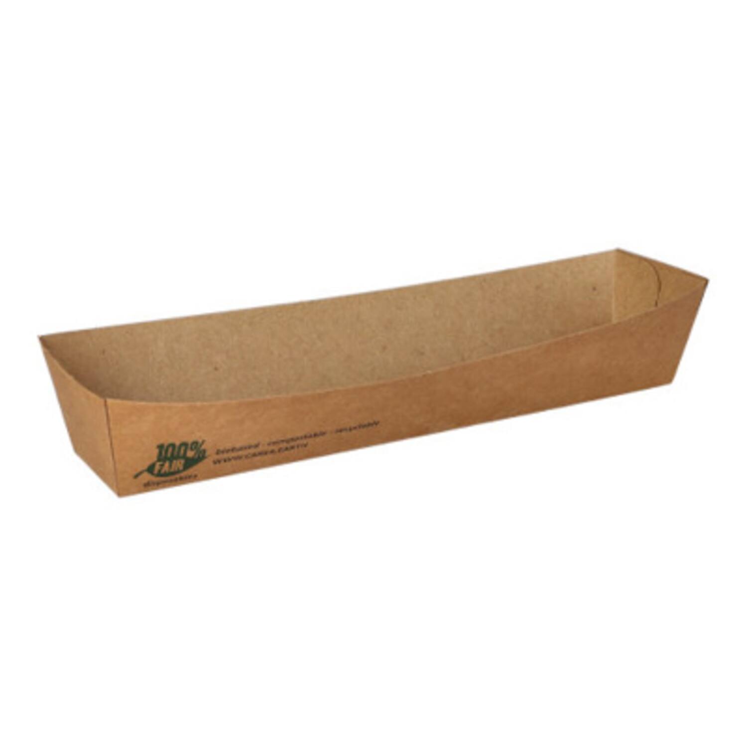 100% Fair snackbakjes A16 bruin karton 185x35x30mm 7x80st