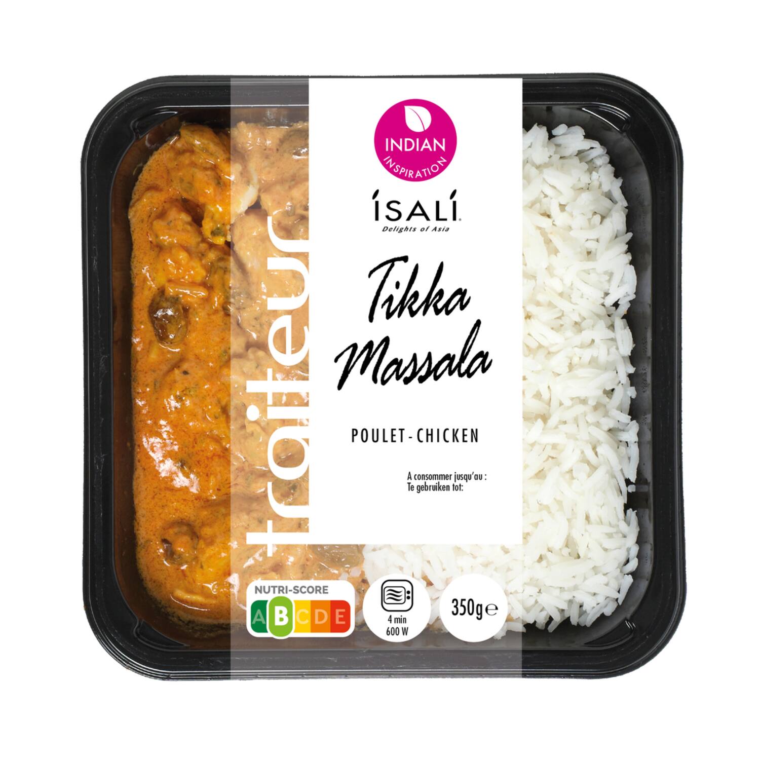 Isali kip tikka massala met rijst 4x350g