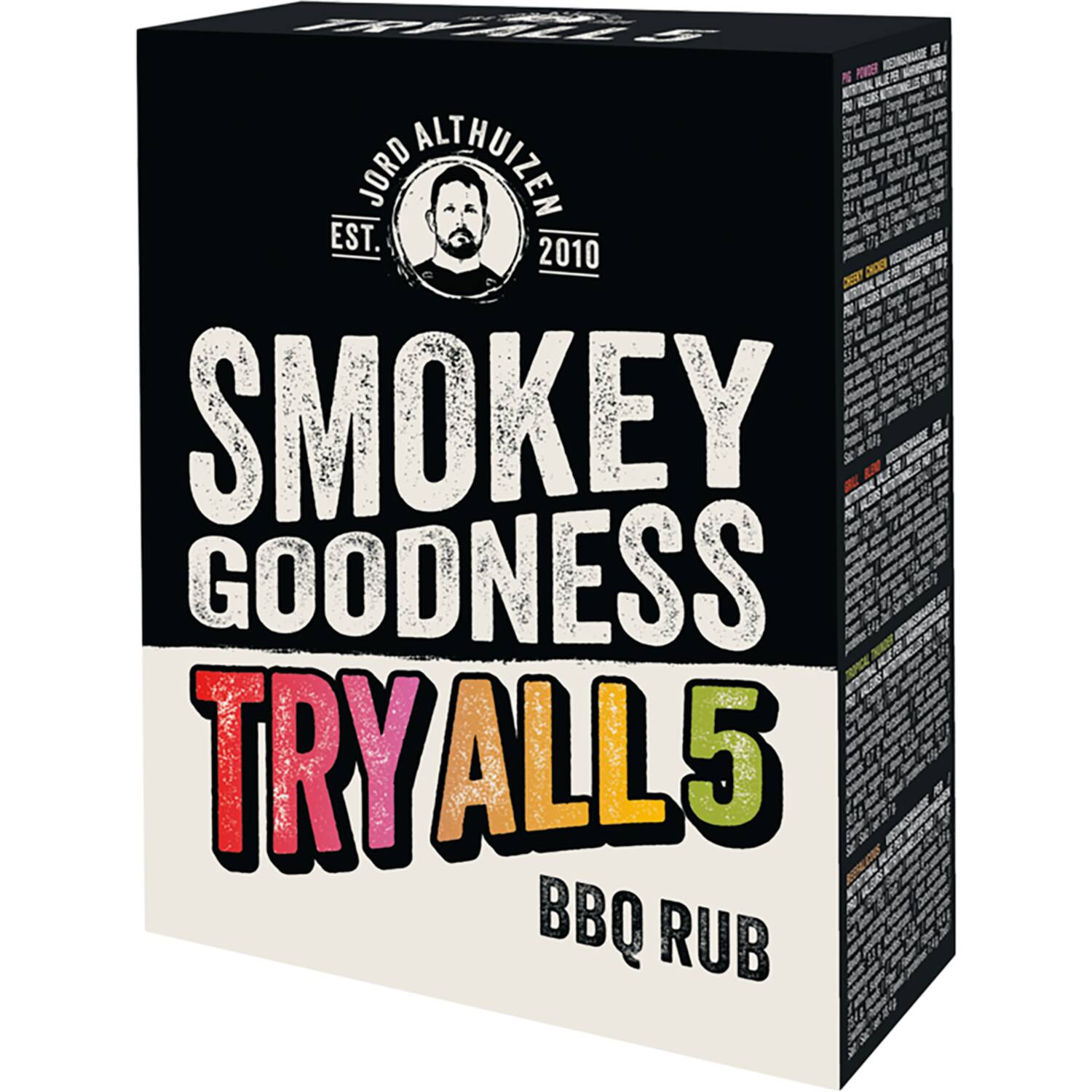 Smokey Goodness barbecuerub proefpakket 5 rubs 6x250g