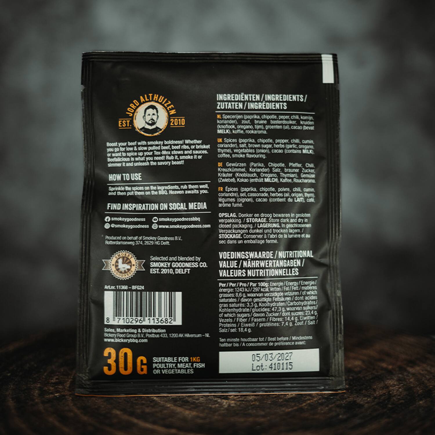 Smokey Goodness barbecuerub Beefalicious 16x30g