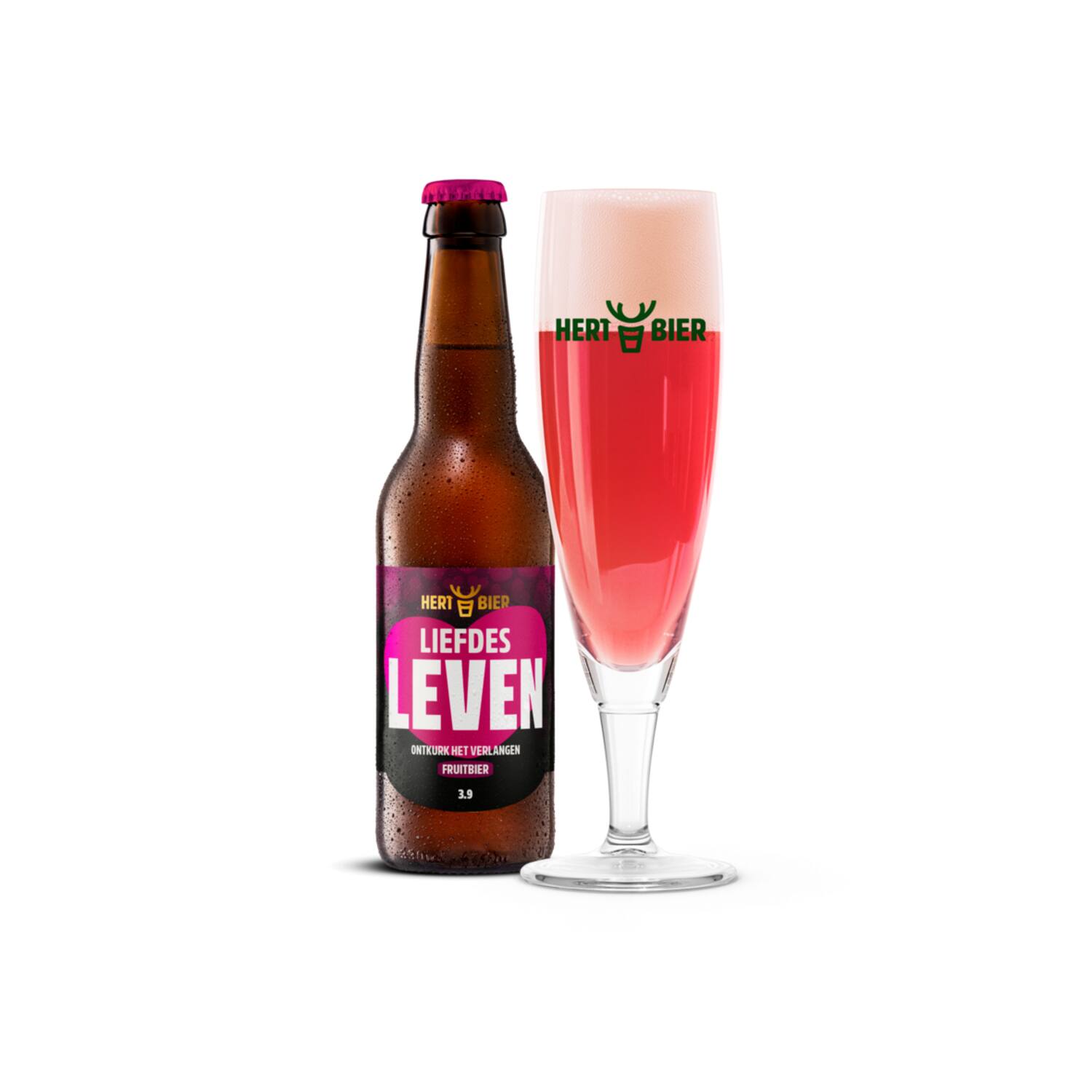 Hert Bier rood fruit Liefdes Leven 3,9% 24x330ml