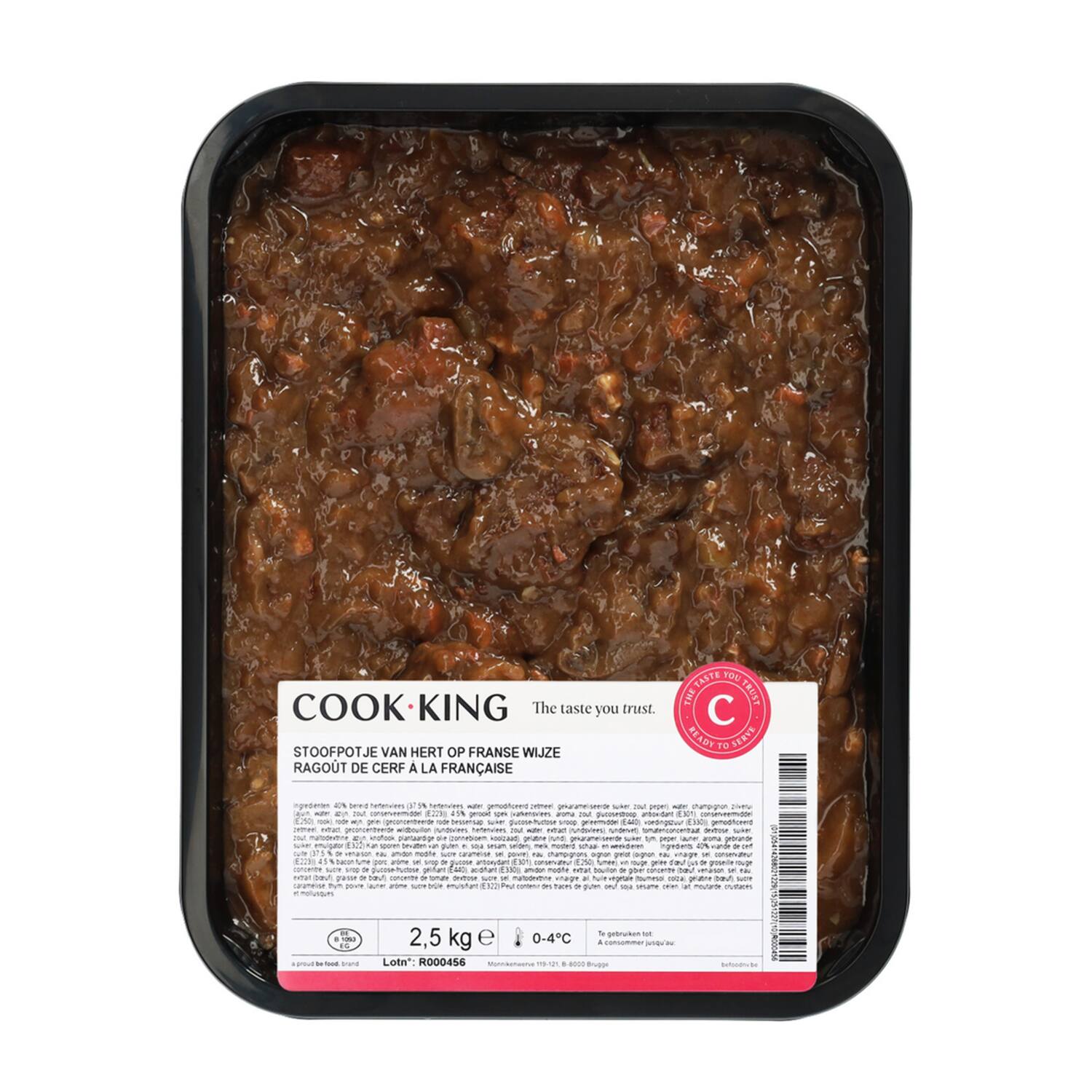 Stoofpotje hert op Franse wijze 2,5 Kg COOKKING