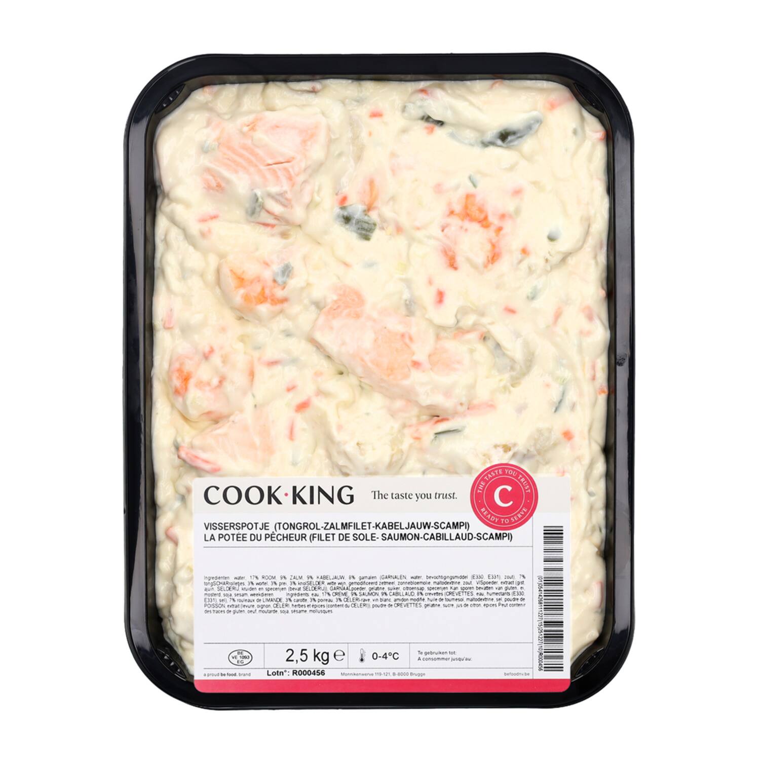 Cookking Visserspotje (tongrol, zalmfilet, kabeljauw en scampi) 2,5 Kg