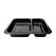 Foodyboxx menuschalen 2-vaks 22,7x17,8x4,9cm zwart 10x50st