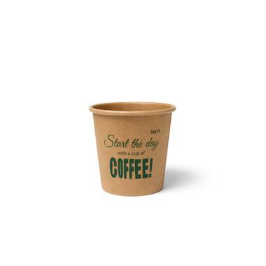 100% Fair koffiebekers 118ml karton Ø6,3x6,2cm bruin 20x50st