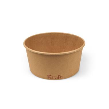 Kraft saladebakken 1000ml karton Ø15x7,5cm bruin 6x50st