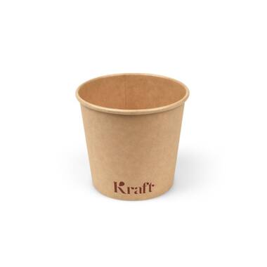 Kraft foodcontainers 300ml karton Ø9,2x8cm bruin 12x50st