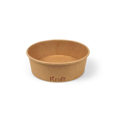 Kraft saladebakken 500ml karton Ø15x5cm bruin 6x50st