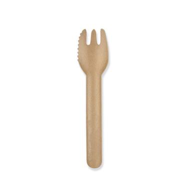 Kraft snackvorken met snijrand papier 13,2cm bruin 10x50st