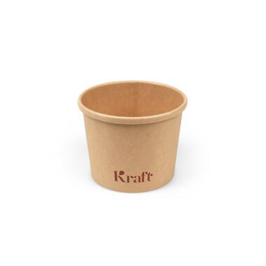 Kraft soepbekers 350ml karton Ø9,8x7,5cm bruin 20x25st