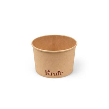 Kraft foodcontainers 230ml karton Ø9,2x6cm bruin 12x50st