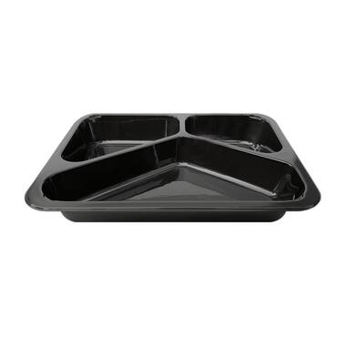 Foodyboxx menuschalen 3-vaks 22,7x17,8x3,2cm zwart 10x50st
