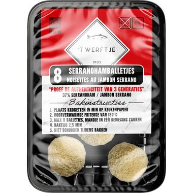 't Werftje serranohamballetjes 8x30g
