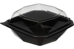 Octaview APET 185x185x90mm 800cc zwart + deksel transp