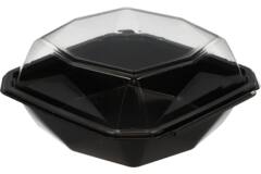 Octaview APET 185x185x90mm 800cc zwart + deksel transp