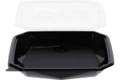 Octaview APET 225x225x65mm 925cc zwart + deksel transp