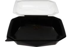 Octaview APET 225x225x80mm 1150cc zwart + deksel transp